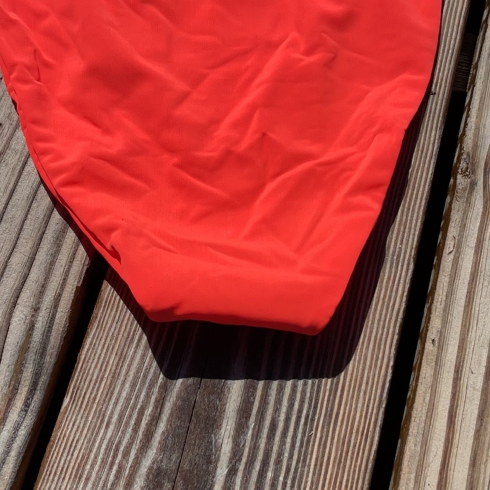 NWT Good American Tiny Ties Bikini Bottoms In Hot Coral Size 3/ L - Picture 7 of 12